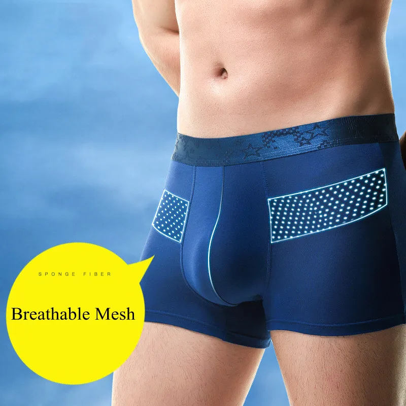 Mens Underwear Modal Boxers Shorts Hommbre Solid Panties Man Breathable Mesh U Convex Pouch Underpants Male Cueca Calzoncillos