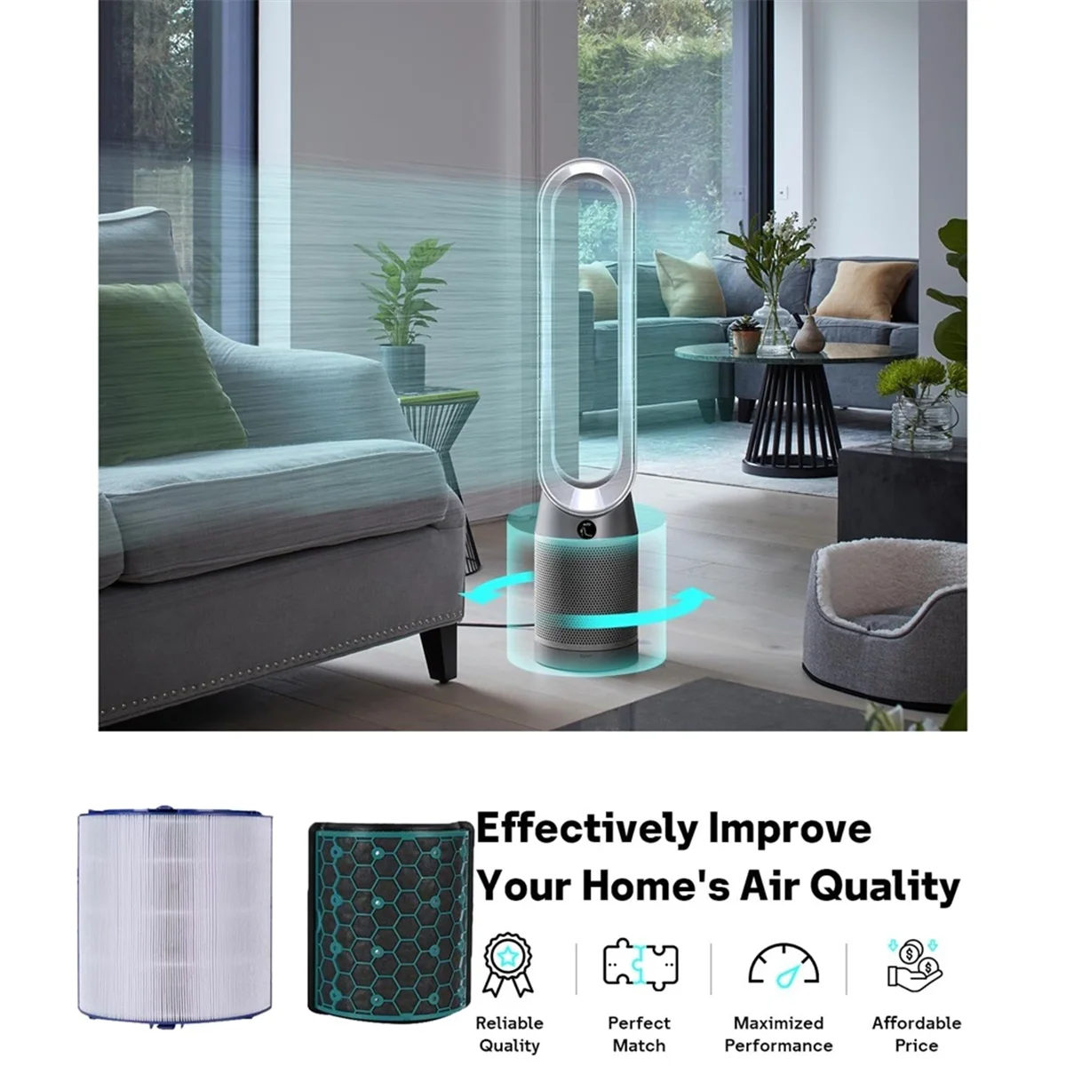 A62K HEPA-фильтр с активированным углем для Pure Cool HP04 TP04, сменный фильтр для очистителя воздуха, удаляет