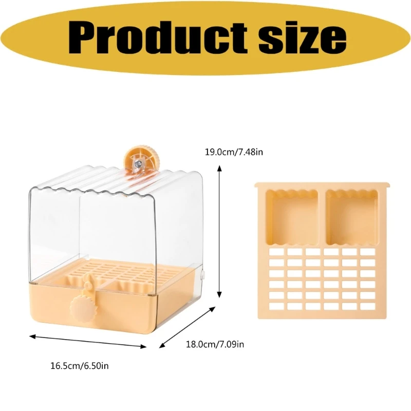 Bird Bath Box for Small Birds, Covered Feeder Tray with Removable Insert and Cage Mount for Routine Indoor Use A2BB