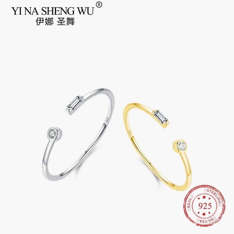 خاتم إصبع ذهبي 14 قيراط قابل للتعديل للنساء ، فضة إسترليني حقيقية ، بسيطة رقيقة ، شفافة ، مجوهرات زفاف ، هدايا في عيد الحب #2