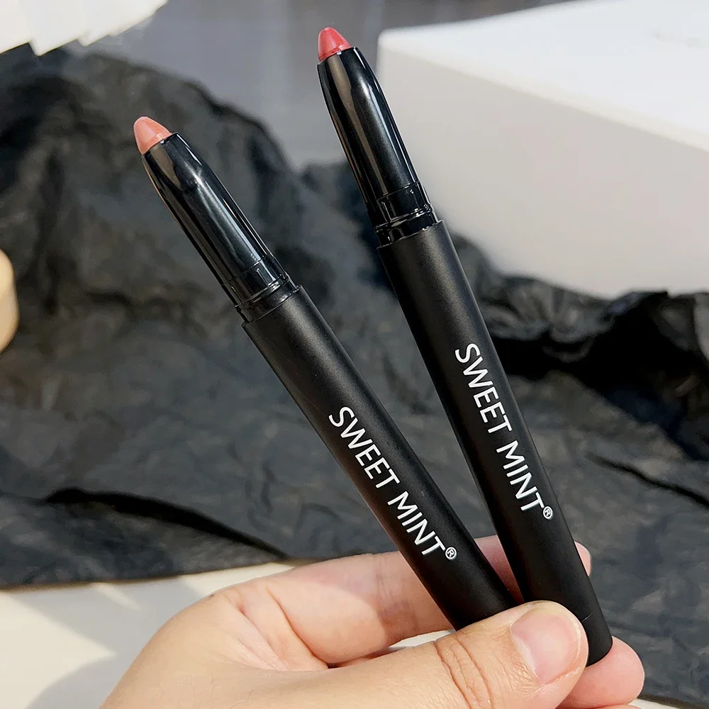 Waterproof Matte Lipstick Pencil Nude Brown Pink Contour Tint Lipstick Lasting Non-stick Cup Lip Liner Pen Lip Makeup Cosmetic