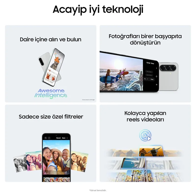 هاتف Samsung Galaxy A56 5G الذكي إصدار الشرق الأوسط Exynos 1580، شاشة Super AMOLED مقاس 6.7 بوصة، 120 هرتز، 50 ميجابكسل، 5000 مللي أمبير، NFC، IP67، N