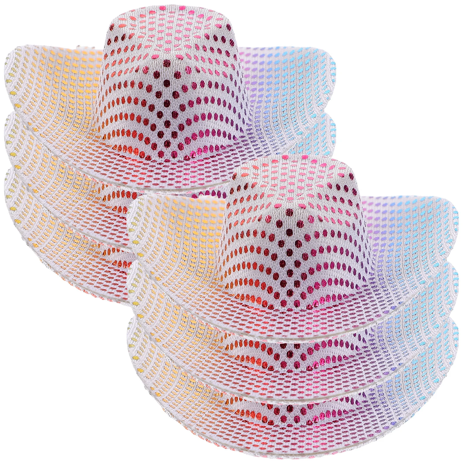 Mini chapeaux Disco de Cowgirl occidentale, 6 pièces, chapeaux miniatures pour projets de bricolage, accessoires de décoration de fête Cool à la mode