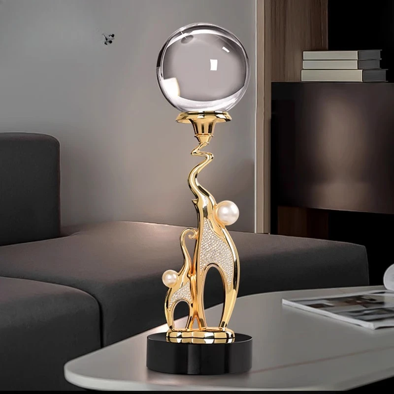 

High-end light luxury glass crystal ball ornament, living room entrance, high-end atmospheric home decoration