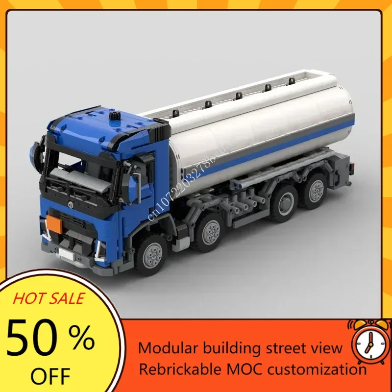 1919PCS MOC City Transportation 1990s Fuel Tanker Model Custom Puzzle DIY Education Creative Assembly Technology Puzzle Toy Gift