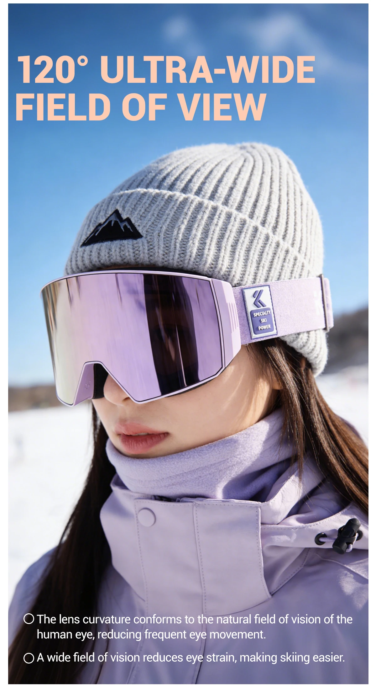 Kapvoe Photochrome Skibrille mit Magnetischen Antibeschlag-Gläsern UV400-Schutz für Männer und Frauen Skibrille Schnee-Sonnenbrille Sportbrille – Detail 10