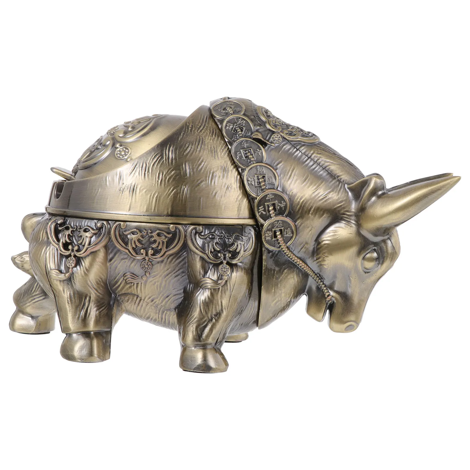 

Zinc Alloy Container Retro Decor Desktop Office Home Use Smoke Ash Storage Zinc Alloy Ashtray Practical