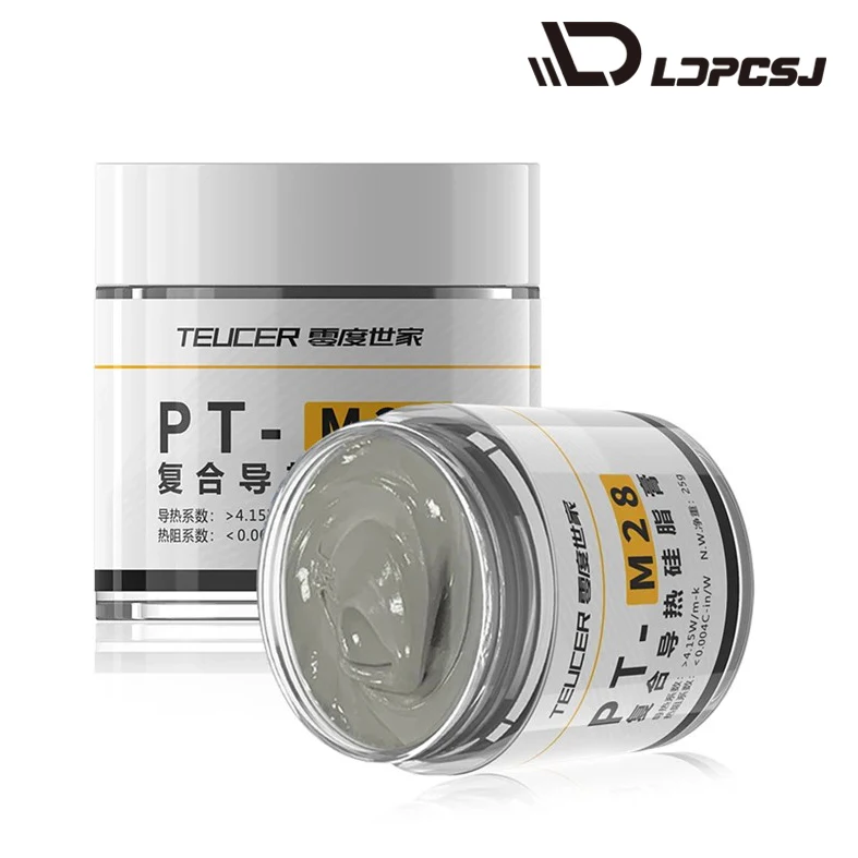 LDOCSJ PT-M28 Thermal Paste CPU GPU Thermal Grease, High Performance Heatsink Compound for PC Laptop Processor 25g with Scraper