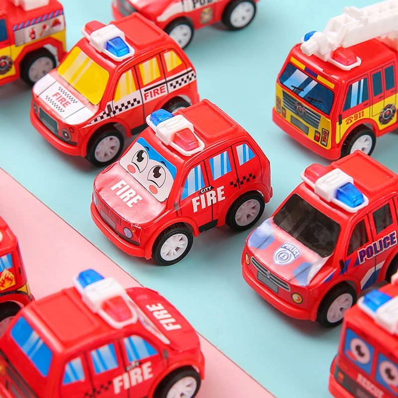 10Pcs Mini Fire Rescue Truck Vehicle Pull Back Cars Toys for Kids Birthday Party Favors Children\'s Gifts Prizes Goodie Fillers