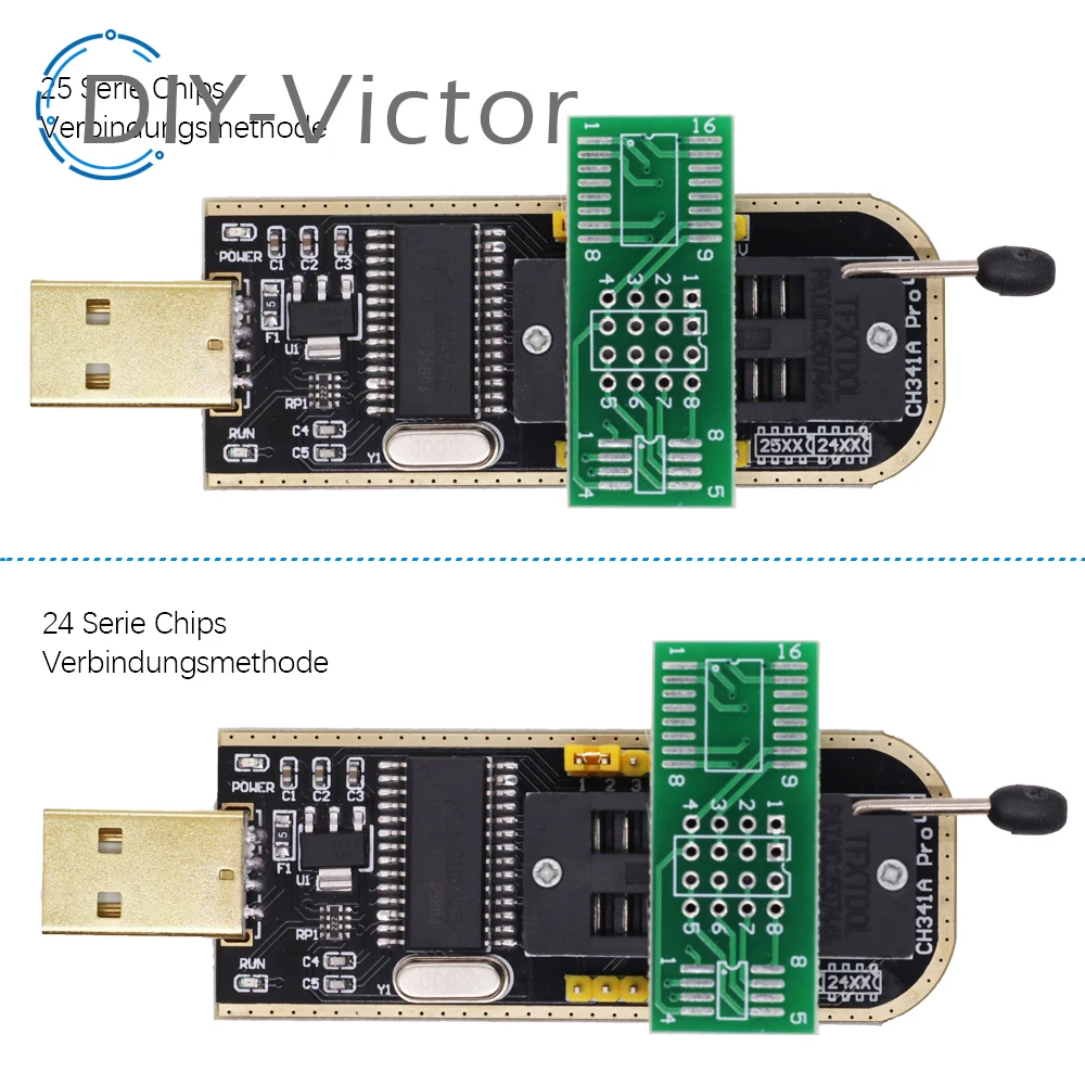 CH341 CH341A USB programmer with SOP8 SOP8 SOP Test Clip IC socket programer support many 24/25XX SPI flash EEPROM chip