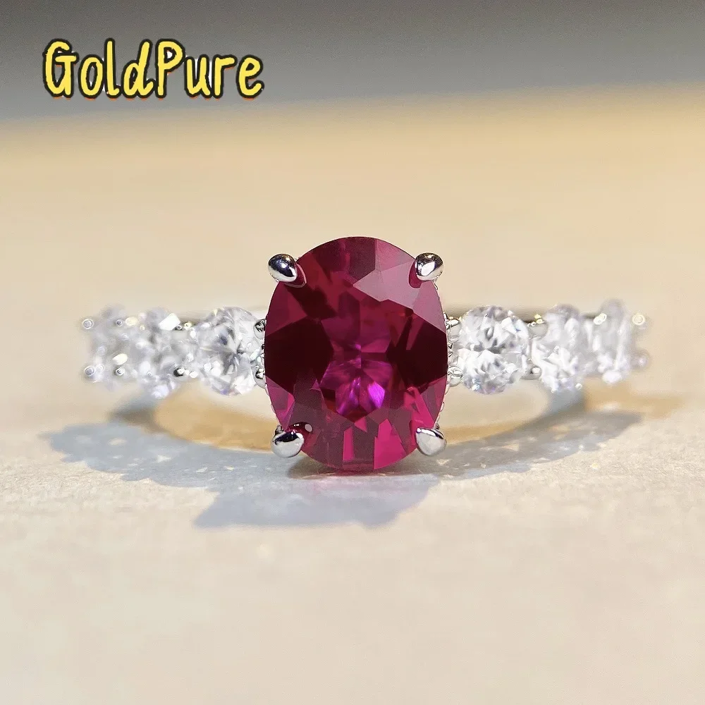 

Goldpure Luxury Solid Platinum PT950 Women's diamond ring pink diamond moissanite diamond ring