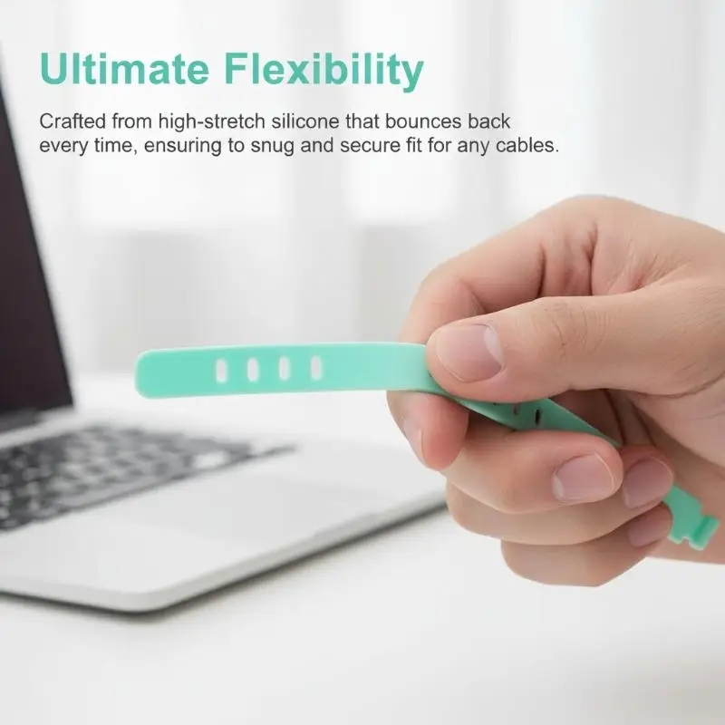 TPR Reusable  10 Pcs Adjustable Multi-Color  Straps for Sorting Headphones Chargers Home Desktop Travel