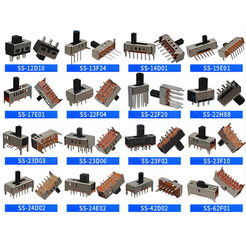 20 STKS Schuifschakelaar Micro-power Tuimelschakelaar Enkele en Dubbele rij Direct ingevoegd Horizontaal Glijden Tweede Versnelling Derde Versnelling