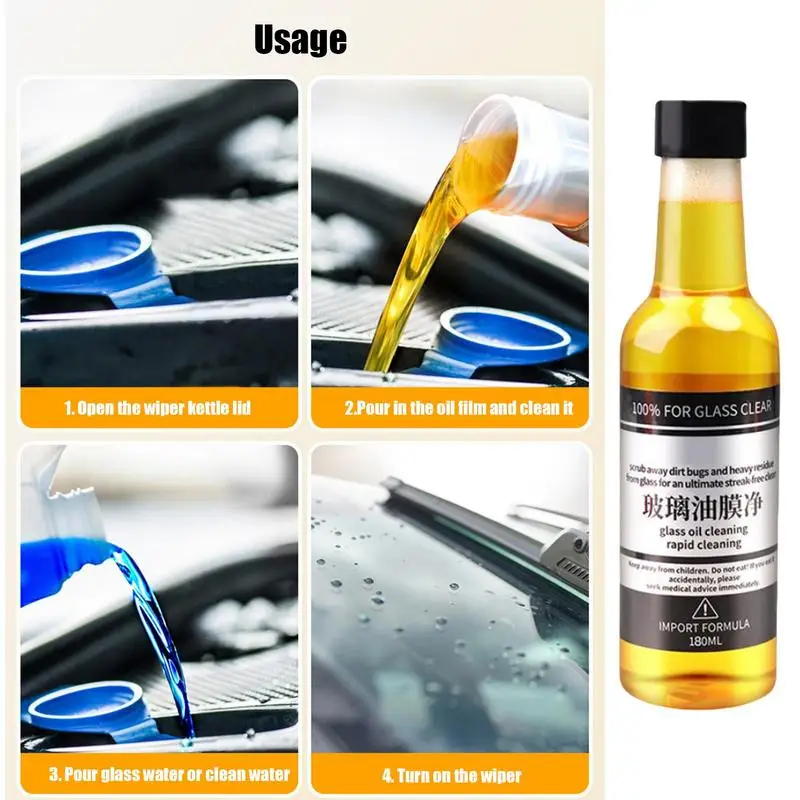 Windshield Cleaner Car Glass Oil Film Removing Liquid Deep Auto Window Cleaning Tool Home Streak Free Bathroom Mirror Cleaner