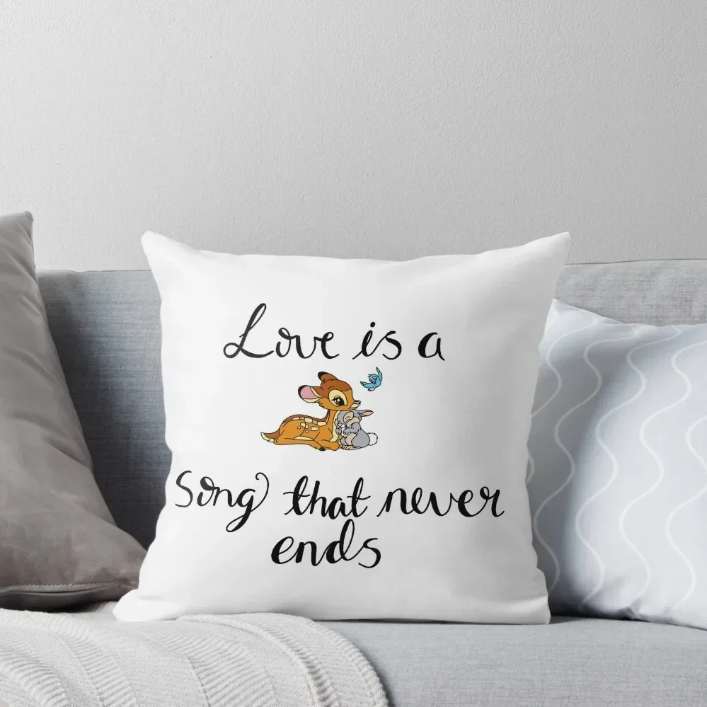 

Love is a song that never ends Throw Pillow autumn pillowcase Pillow Cover Christmas Throw Pillows Covers pillow