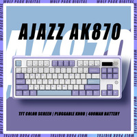 AJAZZ Ak870 RGB Gaming Mechanical Keyboard Hot Swap 84 Keys Wireless Bluetooth 2.4G Wired Keyboards TFT Screen Desktop Laptop PC