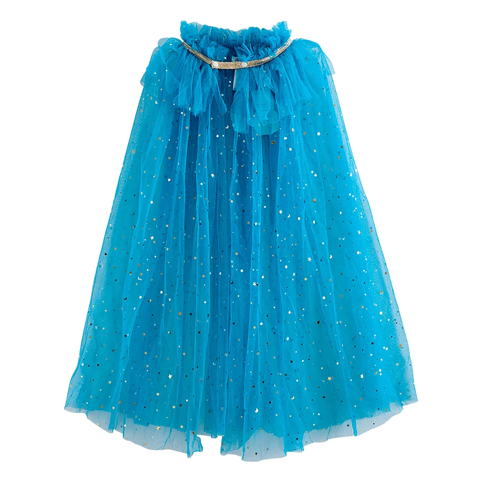 Girls Star Sequin Tulle Cape Layered Fairy Princess Cloak Kids Dress Australia Book Week Costume Birthday Party Outfit