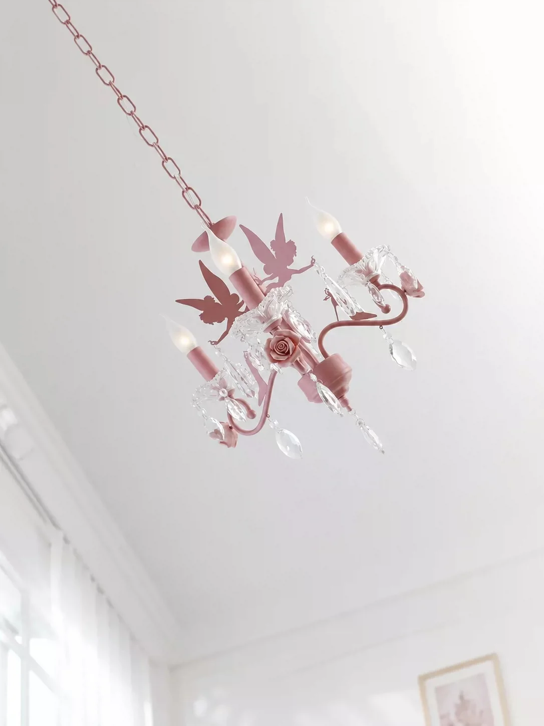 Children's Room, Princess Crystal Pendant, Girl's Room, Pink Bedroom, Dining Room, Living Room, Fairy Instagram Lamp