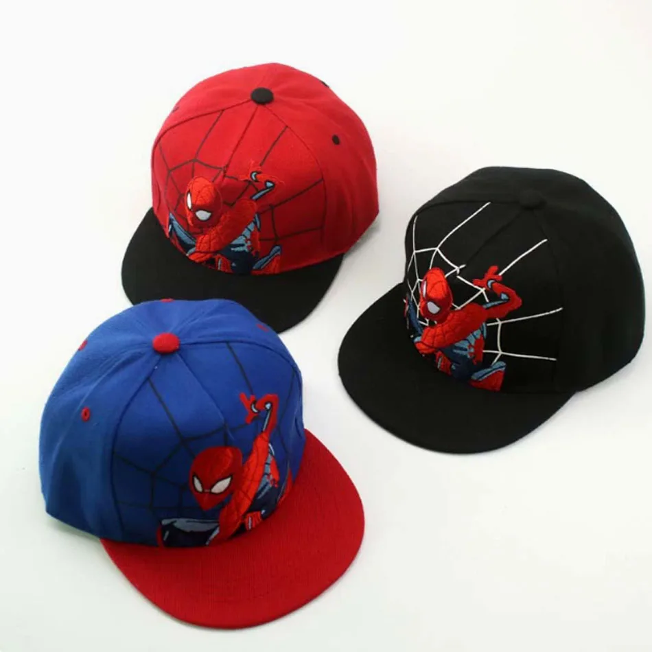 

2026 HotAnime Cartoon Spiderman Hats for Kids Toddler Baseball Cap Spring Snapback Hip Hop Adjustable Caps