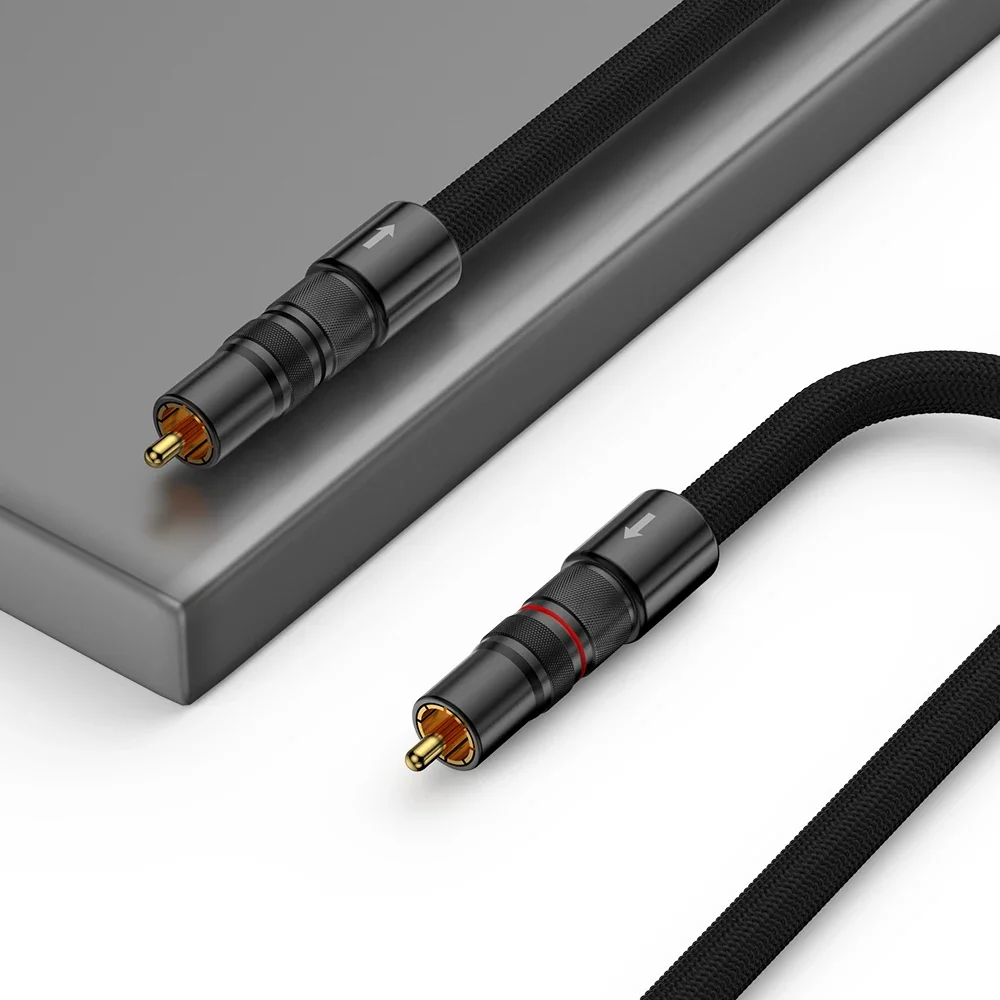 كابل Audiocrast-A75b Multp OFC مطلي بالفضة RCA، صوت وفيديو، كابل AV ذكر إلى ذكر، مطلي بالذهب لـ STB، DVD، TV، VCD