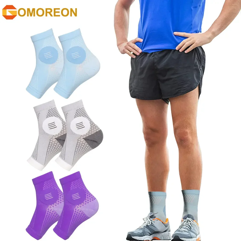1Pair Neuropathy Socks Ankle Compression Sleeve For Swelling, Plantar Fasciitis, Sprain, Neuropathy - Nano Brace For Women & Men