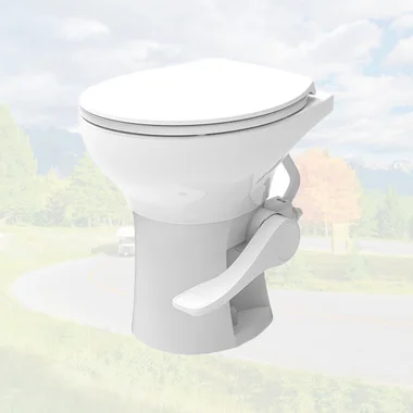 Ceramic Material Injection Molding Portable Toilet 18.5'' Height RV Toilet Travel Camping Caravan Motorhome Toilet