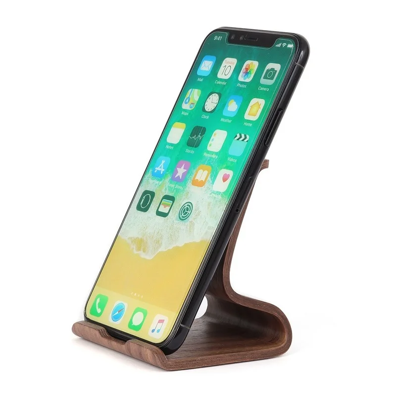 Desktop Tablet Holder Table Cell Support Desk Universal Mobile Phone Holder Wooden Walnut Birch Stand for iPhone 11 iPad