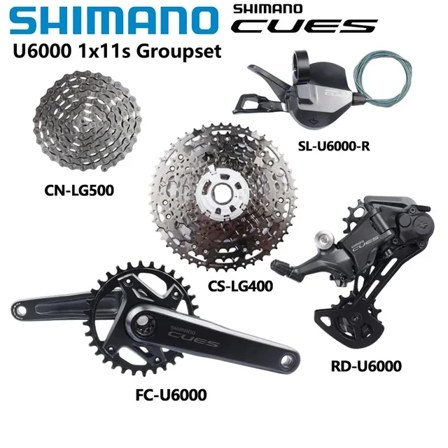 Shimano CUES U6000 zestaw SL-U6000 1x10s prawy RD-U6000 FC-U6000 170mm 175mm LG300 11-48T CN-LG500 do oryginalnego zestawu do rowerów górskich