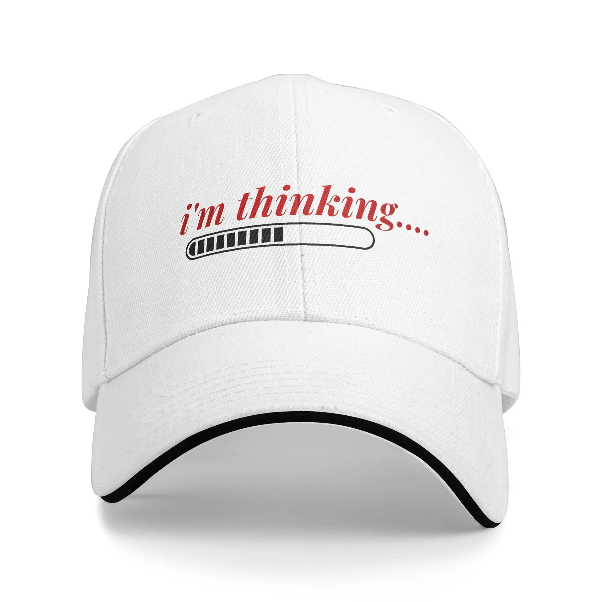 Men Women Funny I'm Thinking Meme  Sandwich Hat  , Hip-Hop Baseball Caps Polyester  Sun Hats Adjustable Golf Hats Washable