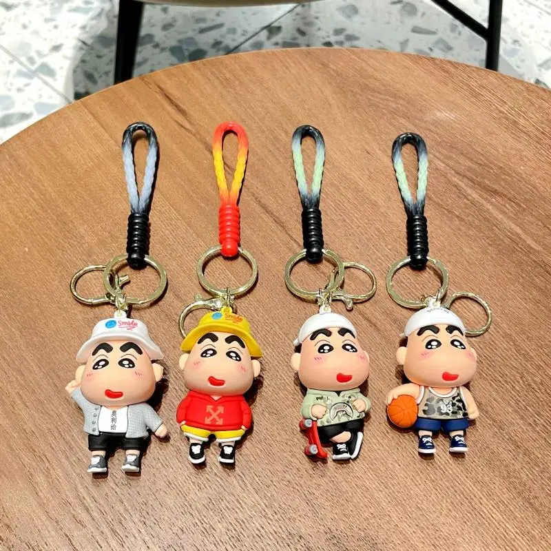 Crayon Shinchan keychain anime kawaii girl pendant Portable personality Cartoon decorate Exquisite couple bag charms Gift