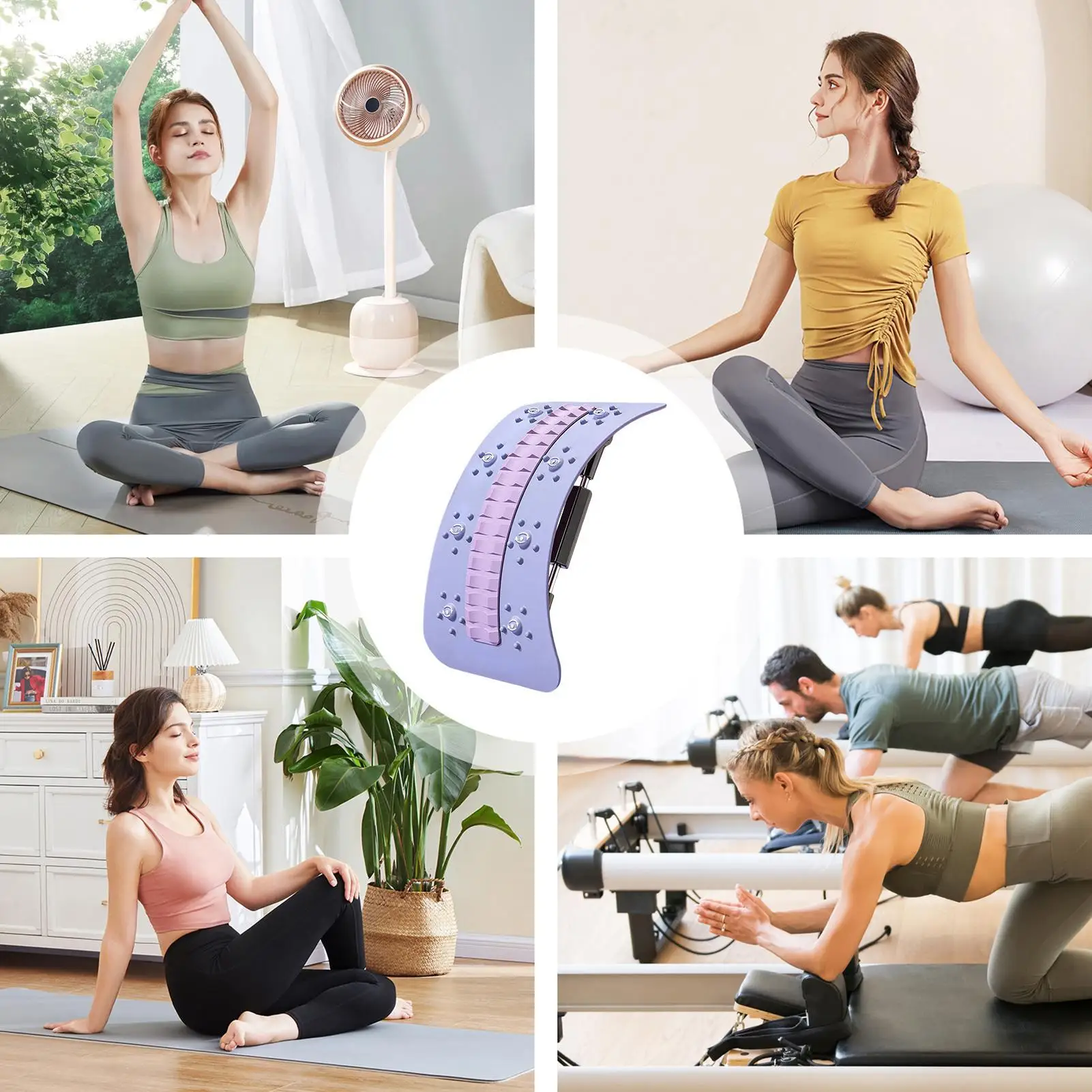 

Lumbar Board Lumbar Back Cracker With Magnet Massager Fitness Workout Spine Deck Cracking Massager For Bedroom Travel Dorm Gym