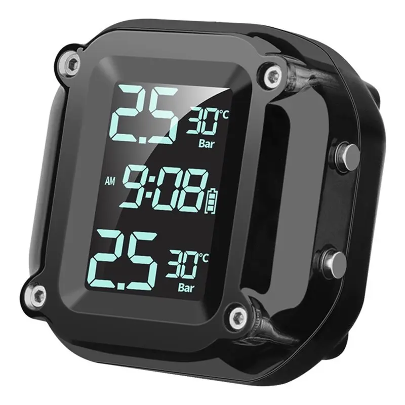 Digital Display With External Wireless Tire Pressure Sensor:M5 Motorcycle Tire Pressure Monitor Combination