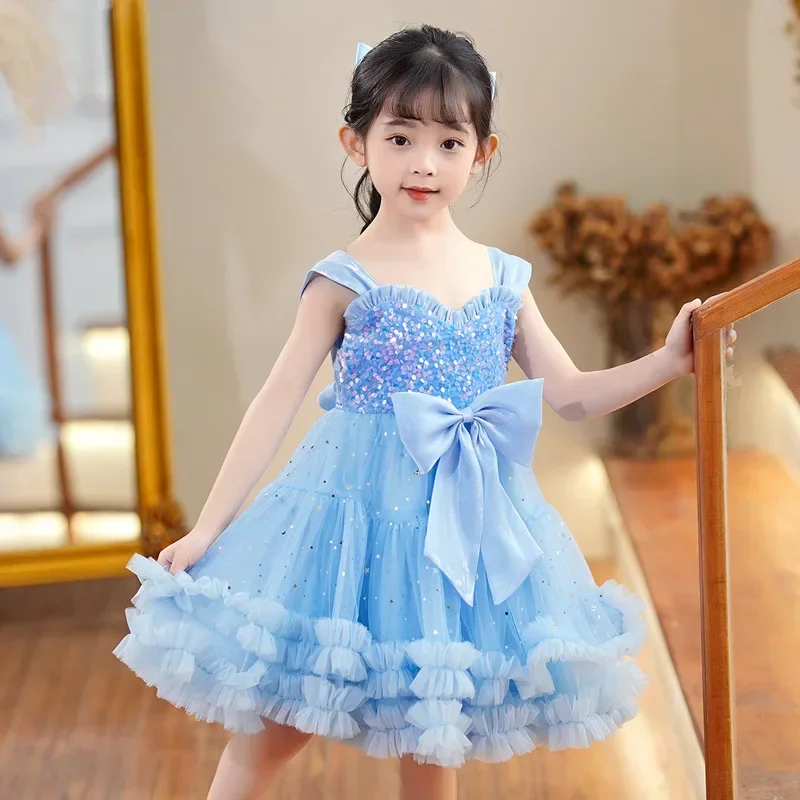 Children's Plaid Dress Girl Dress for Wedding Kids Birthday Dresses for Girls Clothes Elegant  Girls Dresses 2 to 8 Years