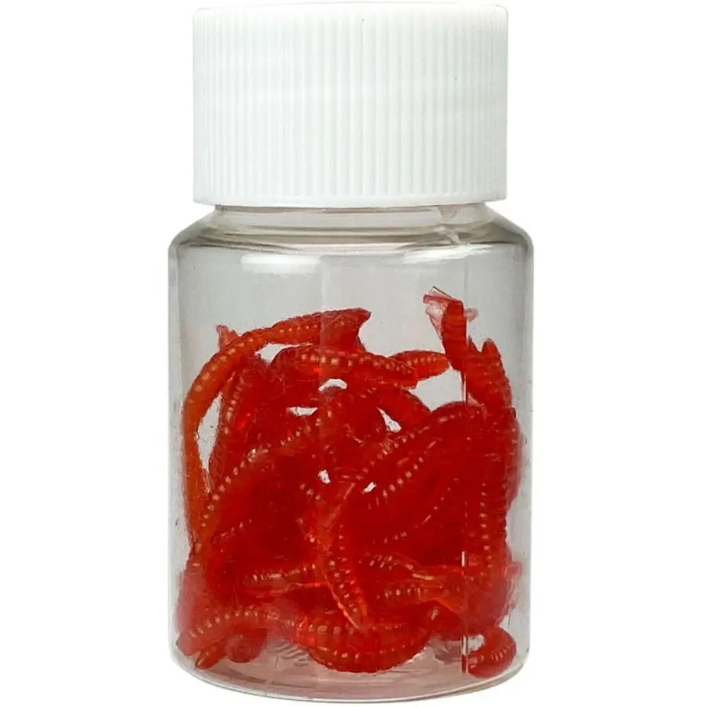 

20Pcs-100Pcs Rubber Simulation Earthworm Bait Fishy Smell Reusable Soft Bloodworm Bait Strong Red Worms Lure Fishing Lure