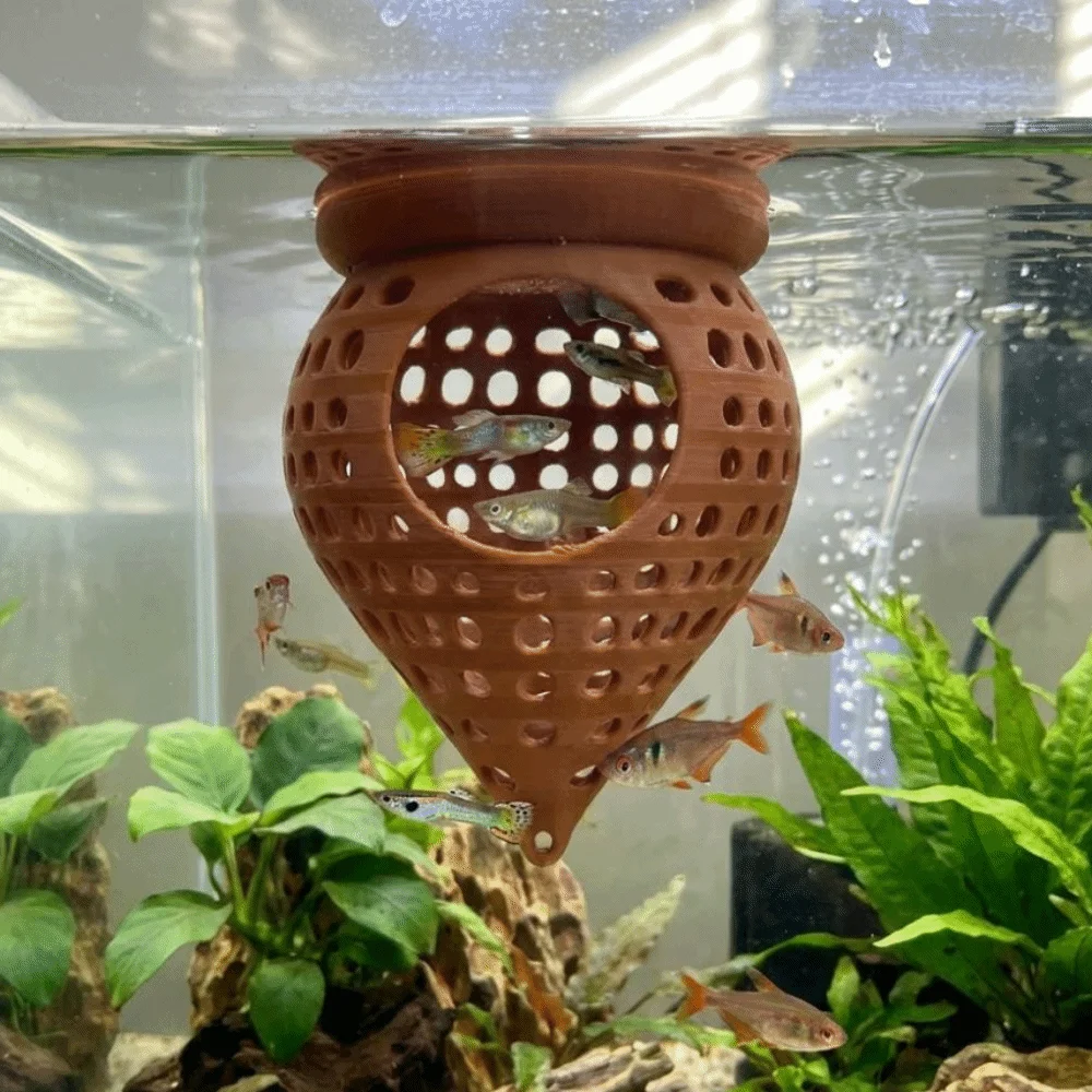 Plataforma flotante 3D impresa para peces, escondite hueco para acuario, casa de cría de plástico, cueva para peces, reproducción de peces