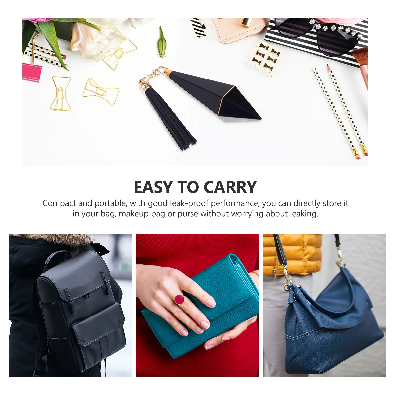 

3Pcs Refillable Lip Gloss Container with Tassel Clear Small Lip Balm Tube for Home Travel Organization