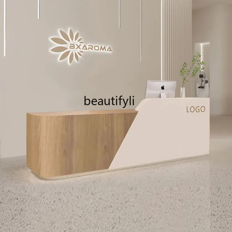 Simple modern beauty salon checkout page Dental clinic information desk Clothing store Small bar company front desk