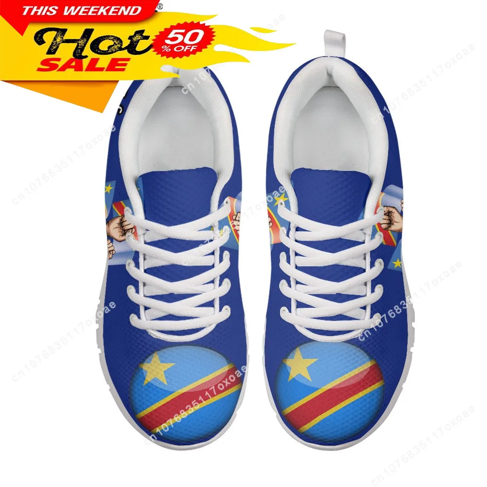 Shoes for Women Congo Flag Print Spring Summer Comfort Flats Shoes Women Sneakers Casual Zapatillas Chaussure Femme