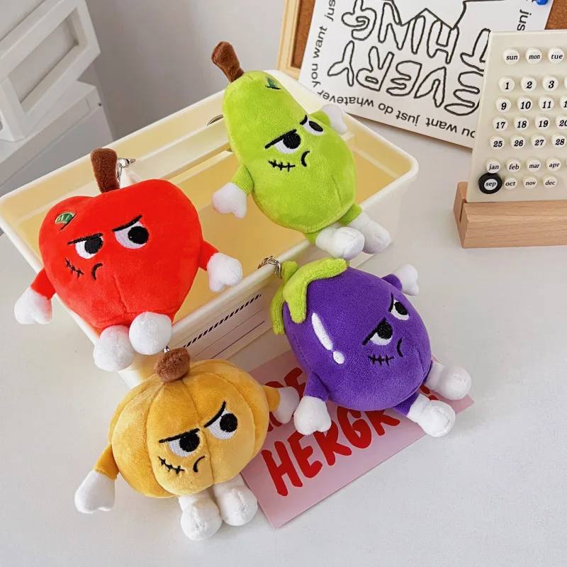 

Cartoon Cute Angry Fruit Series Plush Doll Keychain Pendant Creative Fun Personality Fruit Backpack Pendant Birthday Gift