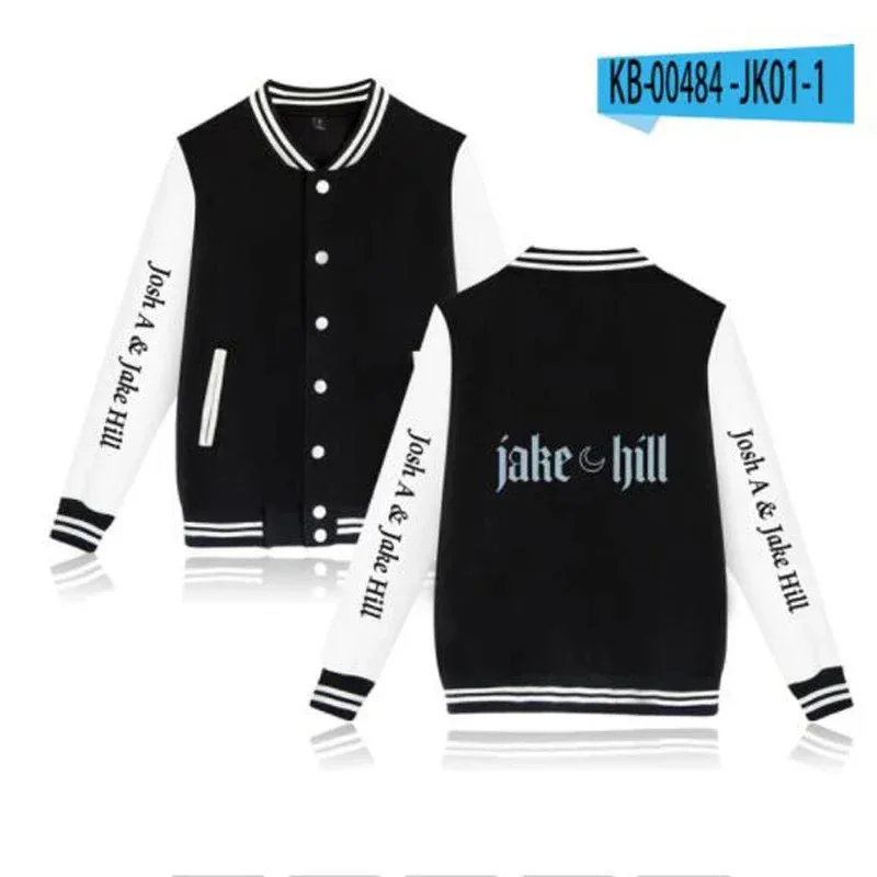 Josh A & Jake Hill Zip Up Baseball Uniform Men's Jackets Streetwear Hip Hop Hoodie Harajuku Sweatshirt Casual Sportswear