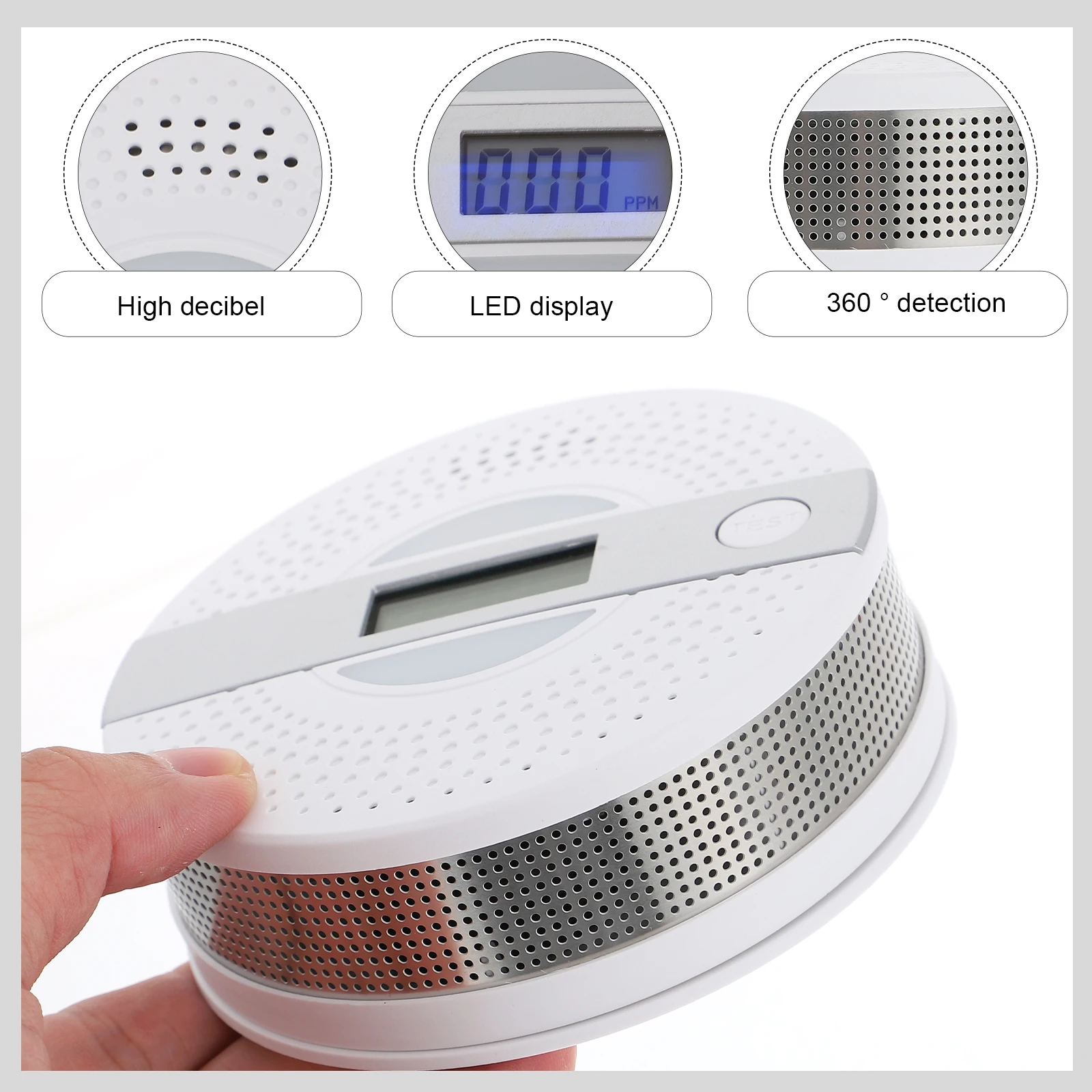 

Carbon Monoxide Alarm Home Burning Alert High Decibel Safety Device Durable
