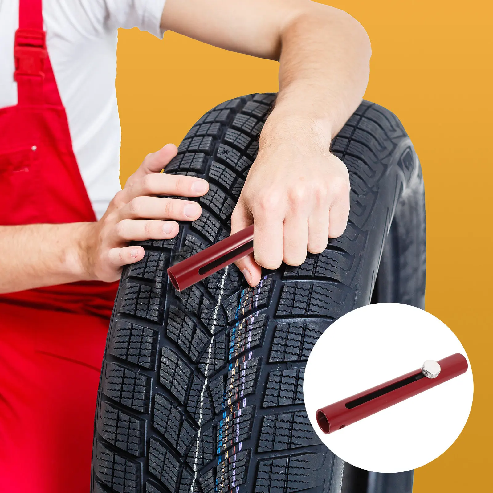 

Metal Tire Marker Sleeve 16Mm Inner Diameter Wax Crayon Storage Tube Metal Marker Holder Protector Case for Accurate Tire Repair