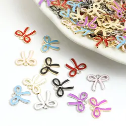 Ins Style Colourful Bowknot Enamel Charms 20pcs Girls Sweet Ornament Pendants For DIY Necklace Bracelet Earrings Gifts For Women