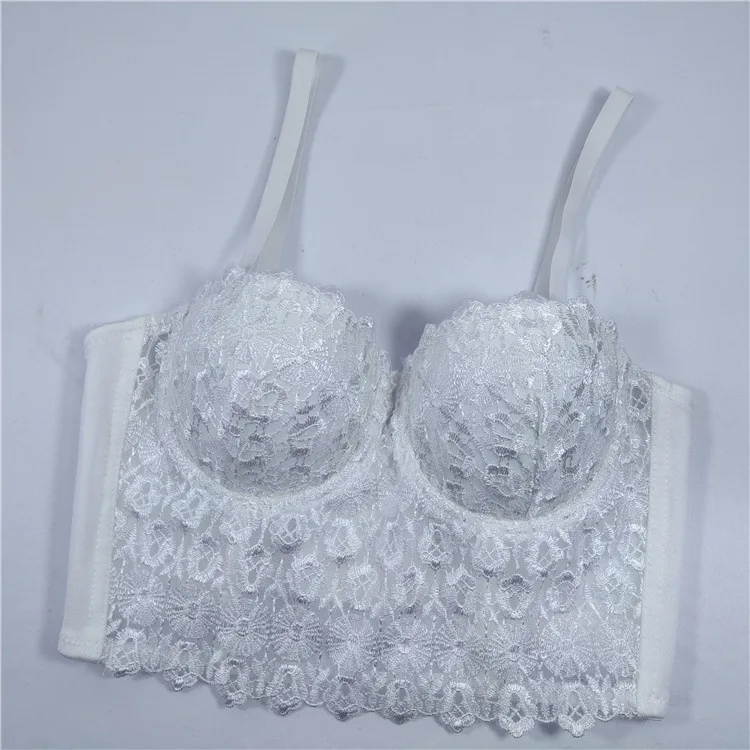 

Fashion Nightclub Sexy European and American Autumn Winter New Big Chest Small Steel Ring Demi Cup Thin Bra Lace Lingerie Women