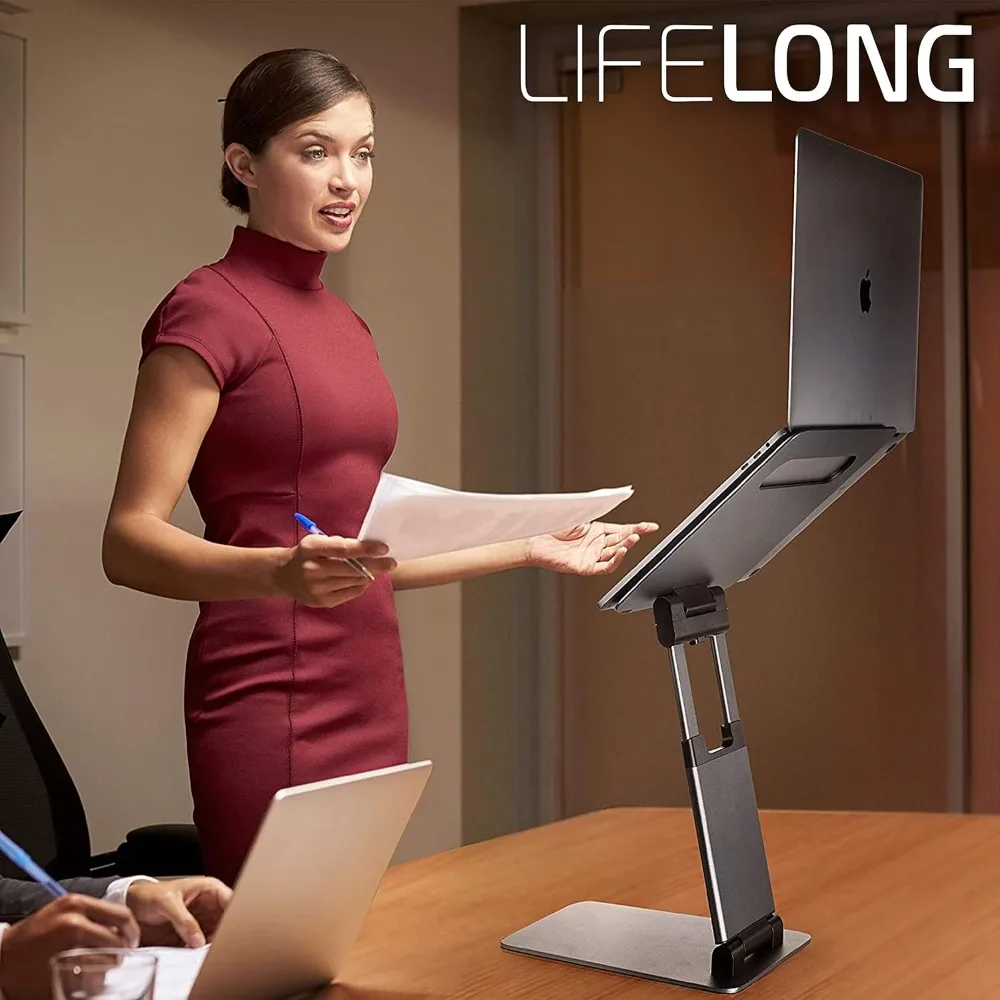 Ergonomic Laptop Stand for Desk, Adjustable Height Up to 20