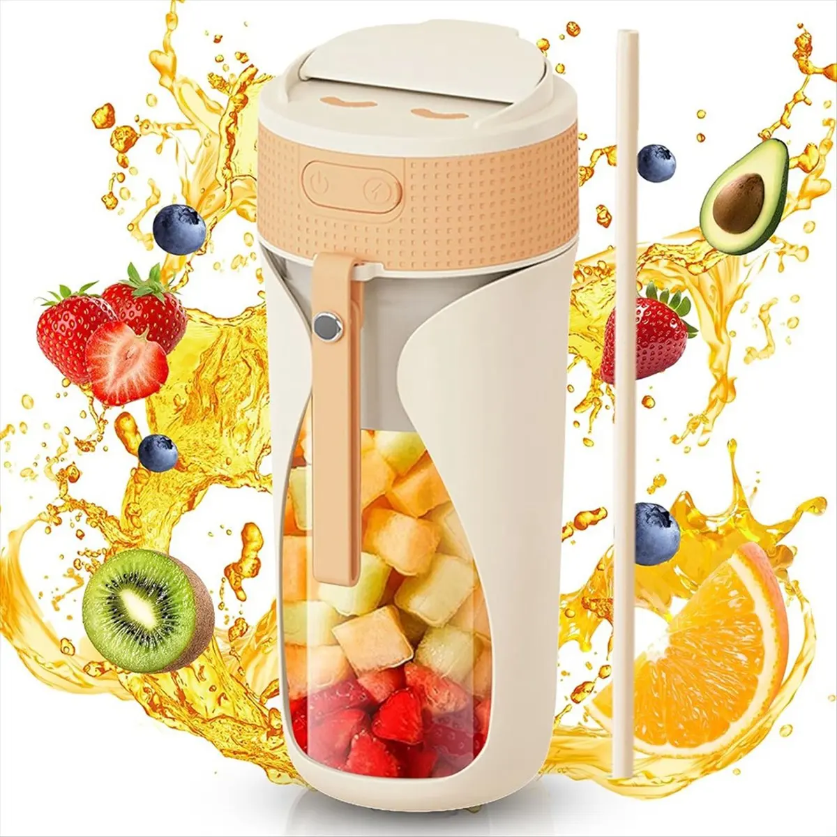 Picture 5: Portable Blender Cup 450ml Multi-Function Blender with Ice-Crushing,USB-C Rechargeable,Fruit Veggie