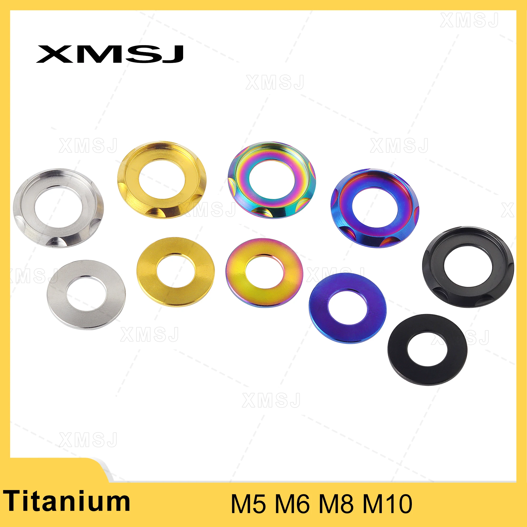 

XMSJ Titanium Alloy Washer M5 M6 M8 M10 Spacer Flange Screw Universal Washer Fancy Decorative Washer Fancy Step Gasket