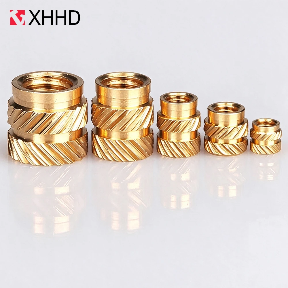 M2 M2.5 M3 M4 M5 M6 Brass Insert Nut Hot Melt Heat Embedded Injection Molded Plastic Case Metric Knurled Thread Copper Nut