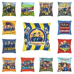 Cartoon Firefighter TV Show Fireman Sam Cushion Cover 45x45cm Velvet Polyester Printed Throw Pillow Case Home Decor Pillowcase