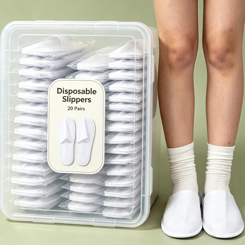 Travel Disposable Slippers Non-slip White Home Hotel Slipper Portable Trip Guest Spa Slippers For Homestay Wedding Guest Use
